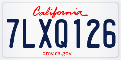 CA license plate 7LXQ126