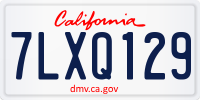 CA license plate 7LXQ129