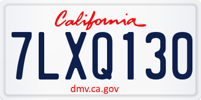 CA license plate 7LXQ130