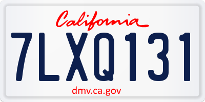CA license plate 7LXQ131