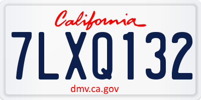 CA license plate 7LXQ132