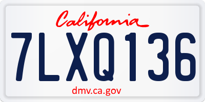 CA license plate 7LXQ136