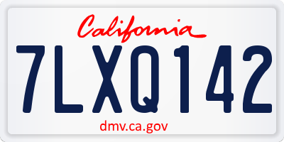 CA license plate 7LXQ142