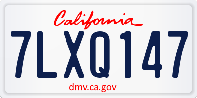 CA license plate 7LXQ147