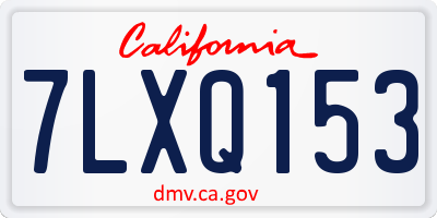 CA license plate 7LXQ153