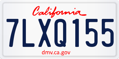 CA license plate 7LXQ155