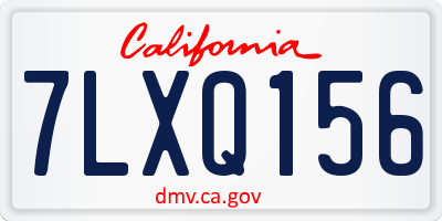 CA license plate 7LXQ156