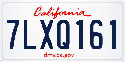 CA license plate 7LXQ161