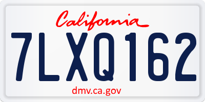 CA license plate 7LXQ162