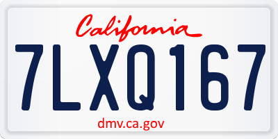 CA license plate 7LXQ167