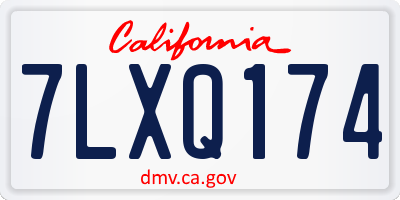 CA license plate 7LXQ174