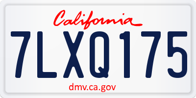 CA license plate 7LXQ175