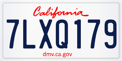 CA license plate 7LXQ179