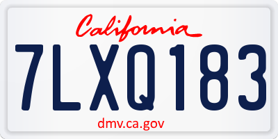 CA license plate 7LXQ183