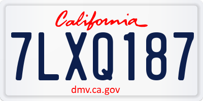 CA license plate 7LXQ187
