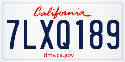 CA license plate 7LXQ189