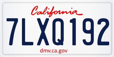 CA license plate 7LXQ192