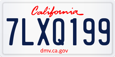 CA license plate 7LXQ199