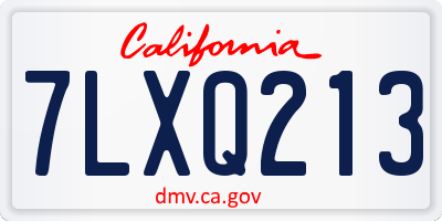 CA license plate 7LXQ213