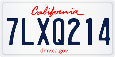 CA license plate 7LXQ214