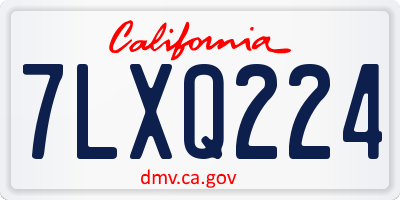 CA license plate 7LXQ224
