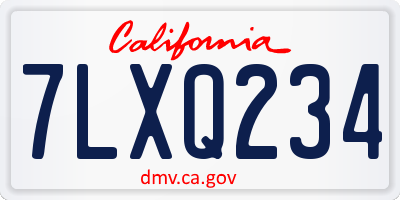 CA license plate 7LXQ234