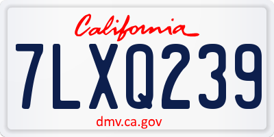 CA license plate 7LXQ239