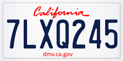CA license plate 7LXQ245