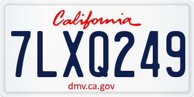 CA license plate 7LXQ249