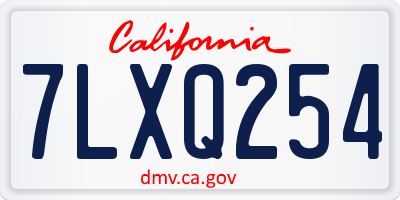 CA license plate 7LXQ254