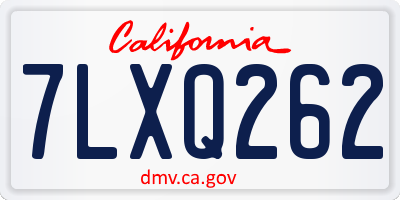 CA license plate 7LXQ262