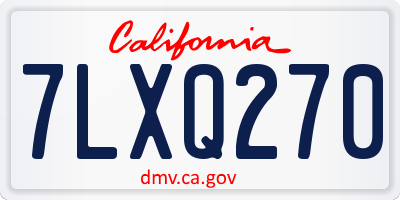 CA license plate 7LXQ270