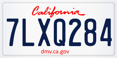 CA license plate 7LXQ284
