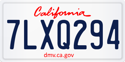 CA license plate 7LXQ294