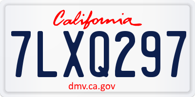 CA license plate 7LXQ297