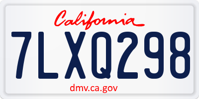 CA license plate 7LXQ298