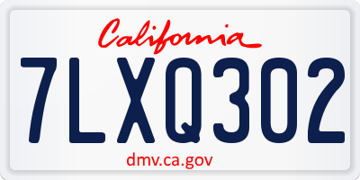 CA license plate 7LXQ302