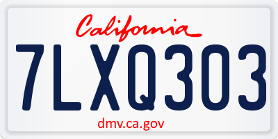 CA license plate 7LXQ303