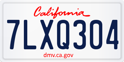 CA license plate 7LXQ304