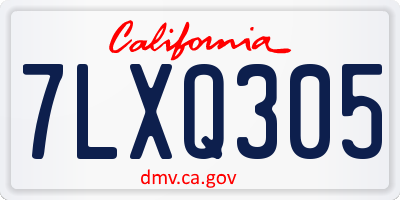 CA license plate 7LXQ305