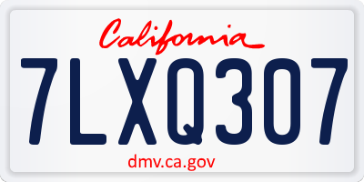 CA license plate 7LXQ307