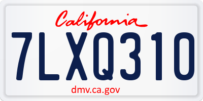 CA license plate 7LXQ310