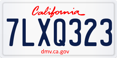 CA license plate 7LXQ323