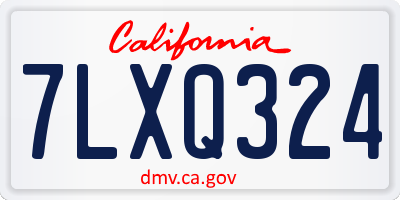 CA license plate 7LXQ324