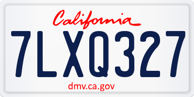 CA license plate 7LXQ327