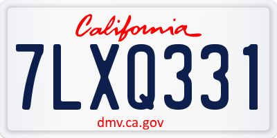 CA license plate 7LXQ331