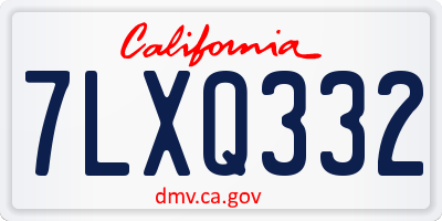 CA license plate 7LXQ332