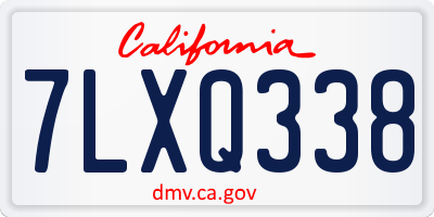 CA license plate 7LXQ338