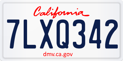 CA license plate 7LXQ342