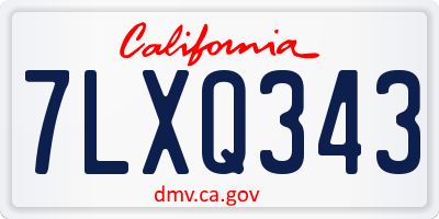 CA license plate 7LXQ343